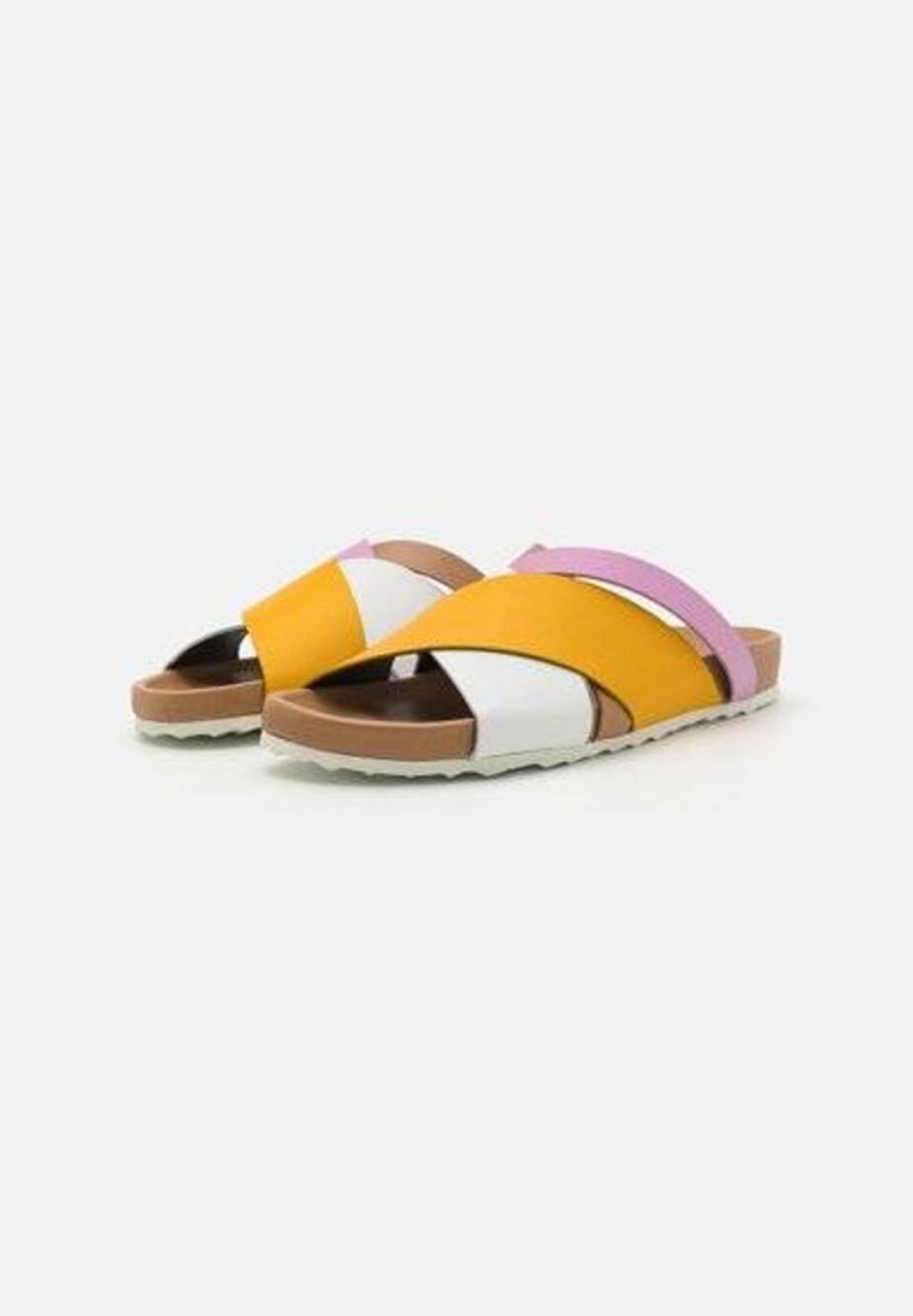 Pierre Hardy Alpha Cross Flat Sandal in Calf Cappucino Multicolor 36